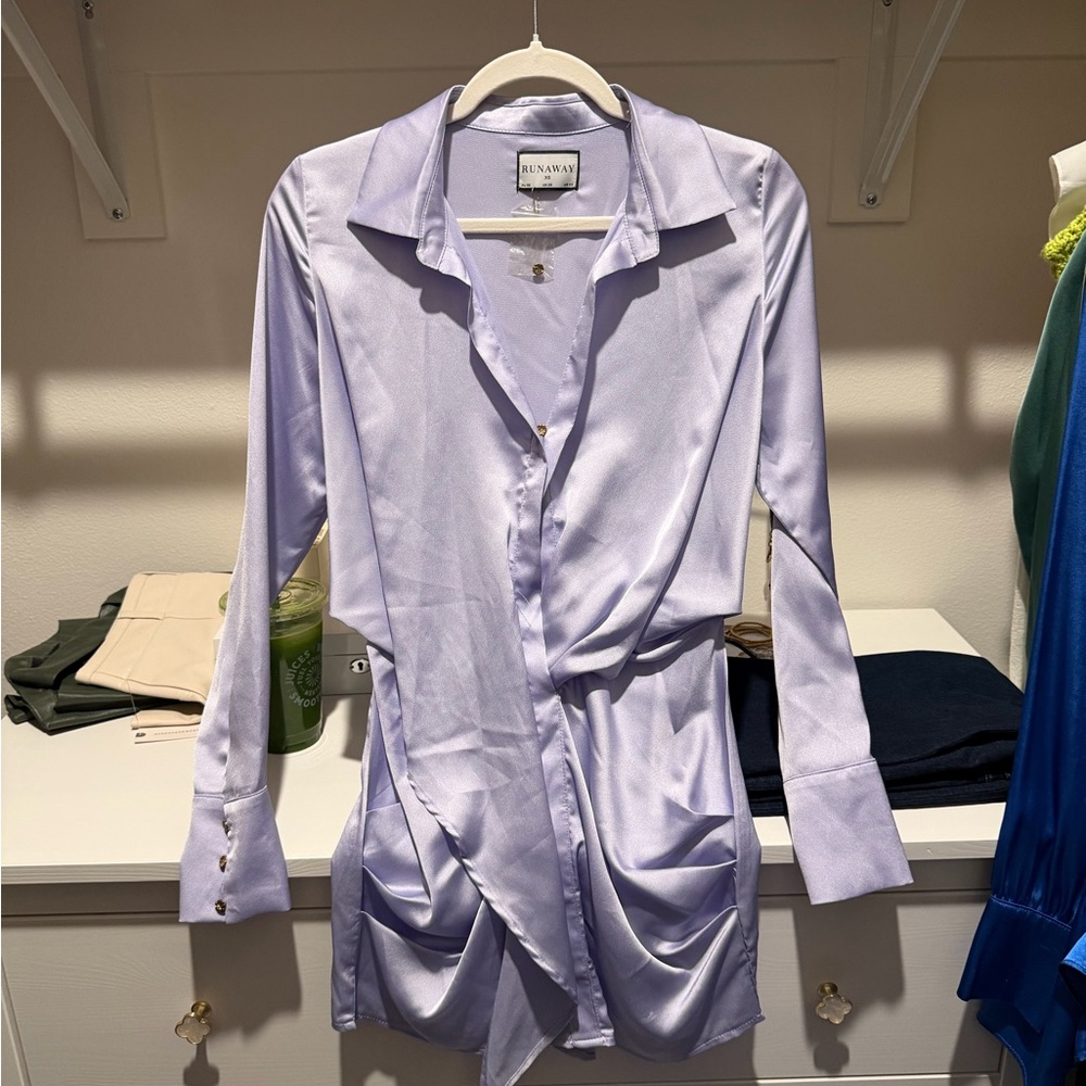 Renamed Lavender Satin Mini Dress